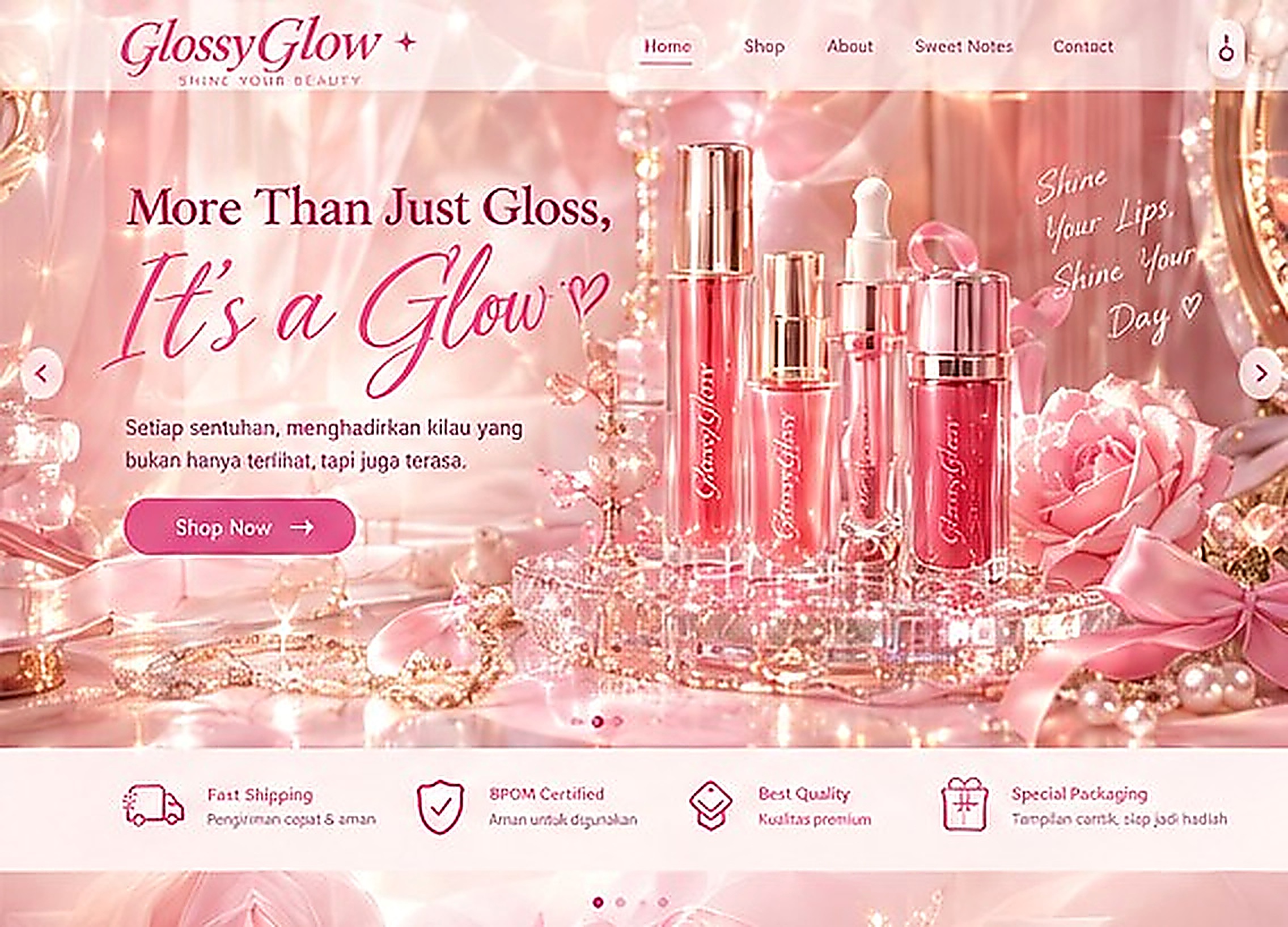 Koleksi lip gloss pink