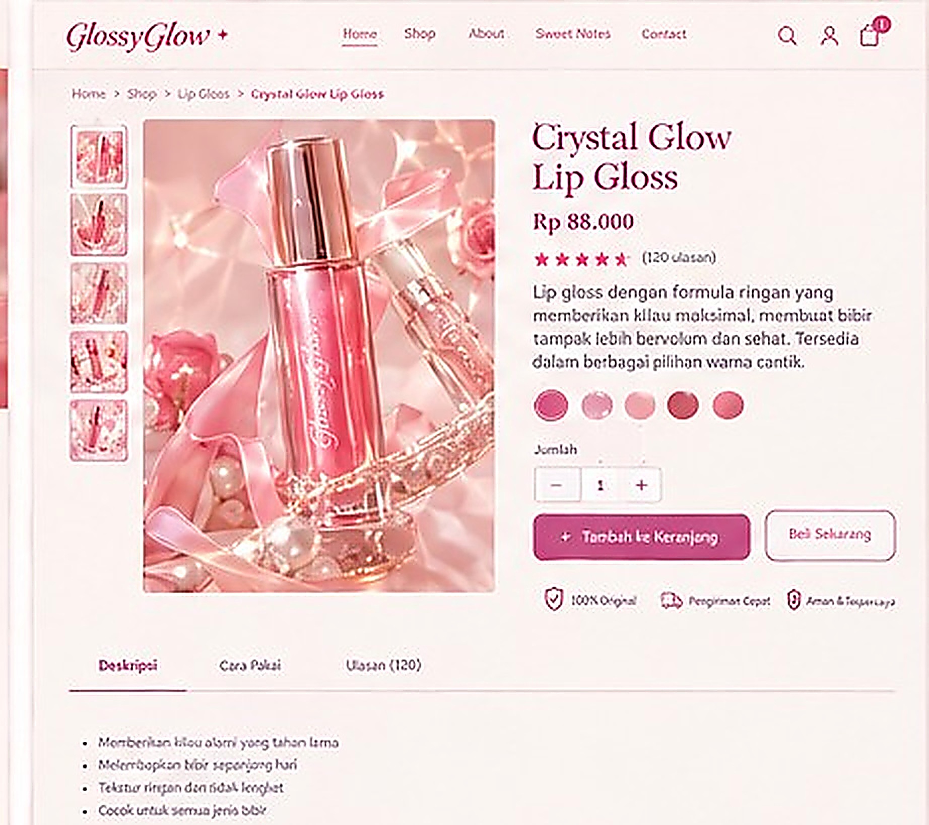 Koleksi glossy lip tint